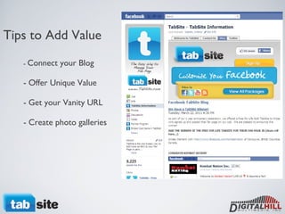 Tips to Add Value  -  Connect your Blog - Offer Unique Value - Get your Vanity URL - Create photo galleries 