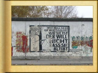 Macht die Übungen 1 bis 4 zu zweit.
Wir kommentieren sie im Plenum.
Anschlieβend sehen wir einige Kunstwerke
und Parolen an der Berliner Mauer.
 