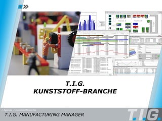 Einleitung T.I.G. KUNSTSTOFF-BRANCHE T.I.G. MANUFACTURING MANAGER / Agenda / Kunststoffbranche 