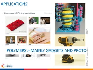 APPLICATIONS
POLYMERS > MAINLY GADGETS AND PROTO
©HP©flickrhivemind.net
 