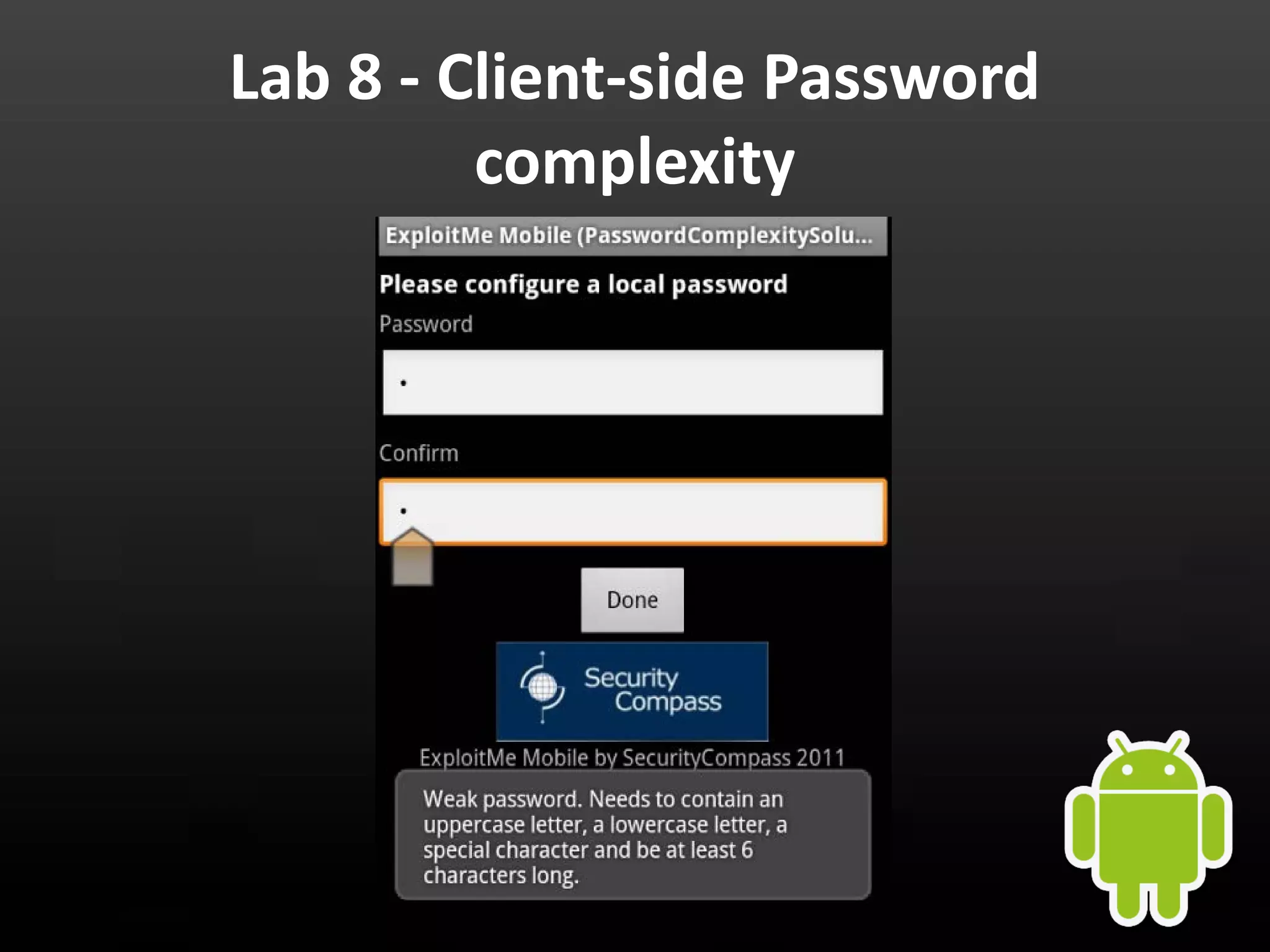 Lab 8 - Client-side Password complexity 