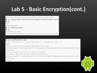 Lab 5 - Basic Encryption(cont.)
 