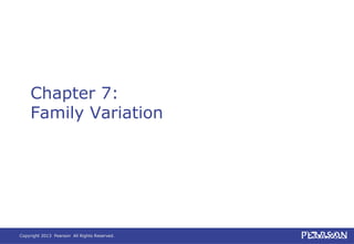 Copyright 2013 Pearson All Rights Reserved.
Chapter 7:
Family Variation
 