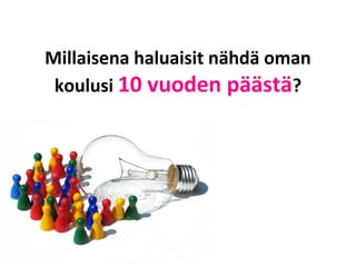 Millaisena haluaisit nähdä oman
koulusi 10 vuoden päästä?
 