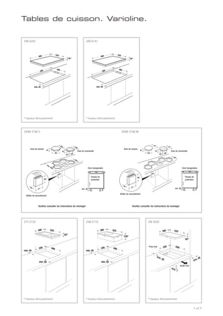 147
Tables de cuisson. Varioline.
45 45
EKWI 3740 S EKWI 3740 W
Zone de cuisson
Zone de commande
Zone hexagonales
Paneau de
protection
Paneau de
protection
Zone hexagonales
Zone de commande
Boîtier de raccordement
Veuillez consulter les instructions de montage! Veuillez consulter les instructions de montage!
Boîtier de raccordement
Zone de cuisson
* Hauteur d’encastrement * Hauteur d’encastrement
EKE 6342 EKE 6141
* Hauteur d’encastrement
ETS 3720
* Hauteur d’encastrement
EWI 3710
* Hauteur d’encastrement
EKI 3920
50
380 520
340
120*
380 520
340
min. 50
490
min. 50
82*
380 520
340
min. 50
490
min. 50
Sortie d’air
Prise d’air
 