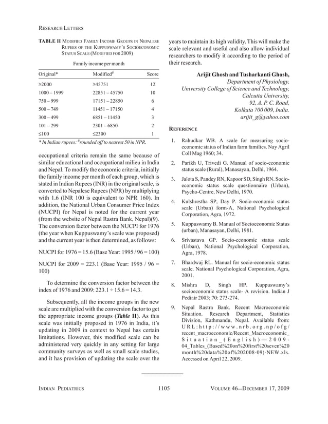 Kuppuswamy Scale Modified PDF
