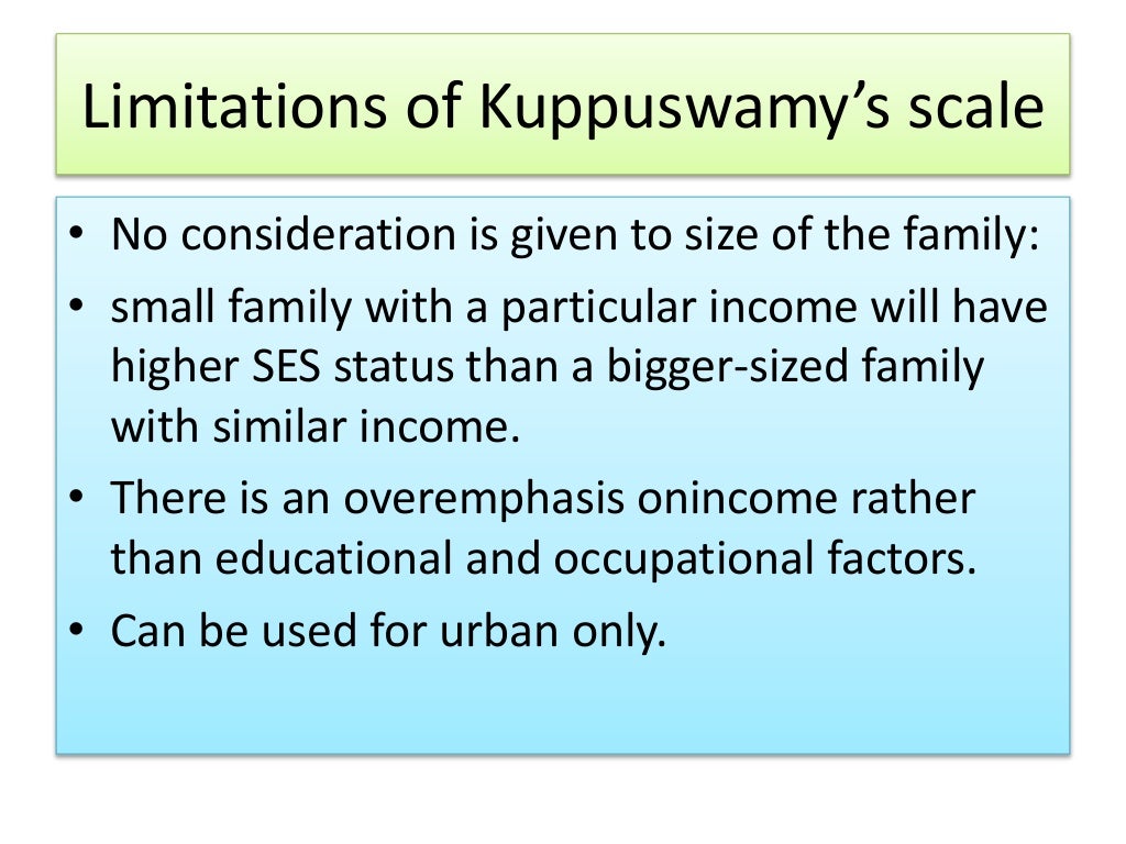 Kuppuswamy’s socio economic status scale for the year 2014