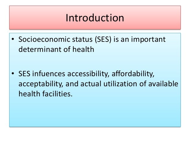 socioeconomic status examples