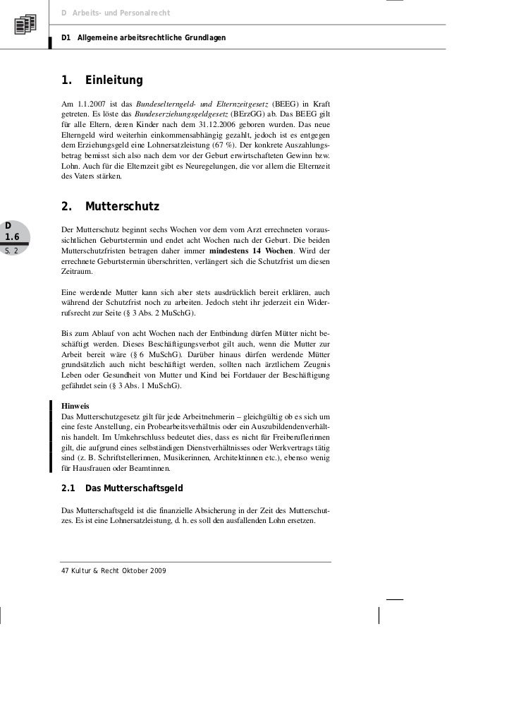 Gerber Mutterschutz Elterngeld Elternzeit Und Der Wiedereinstieg I
