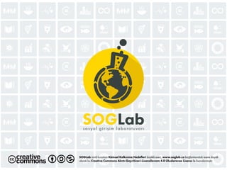 SOGLab isimli kurumun Küresel Kalkınma Hedefleri başlıklı eseri, www.soglab.co bağlantısındaki esere dayalı
olarak bu Creative Commons Alıntı-Gayriticari-LisansDevam 4.0 Uluslararası Lisansı ile lisanslanmıştır.
 