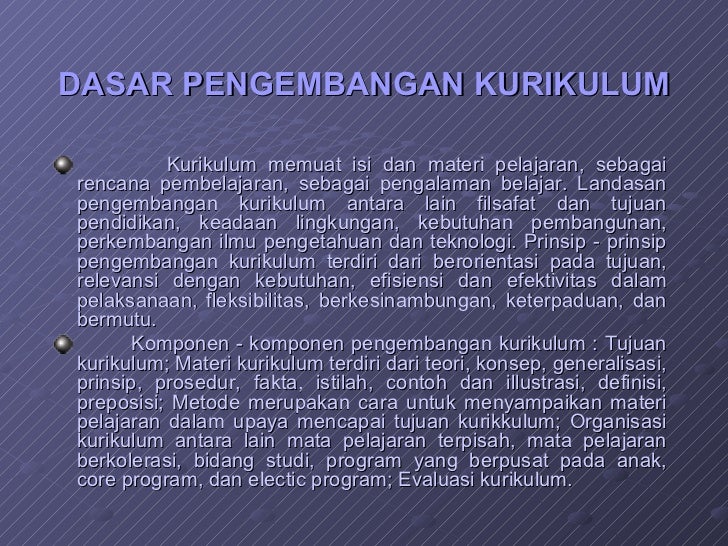 Kurikulum Dan Pembelajaran