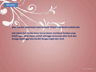 REFLEKSI




    JADI DALAM LANDASAN DAN PRINSIP PENGEMBANGAN KURIKULIM

    Jadi dalam hal ini kita harus benar-benar membuat fondasi yang
    kokoh agar tidak cepat runtuh sehingga semuanya akan kuat dan
    terjaga sdehingga bisa berdiri dengan trgak dan utuh.
 