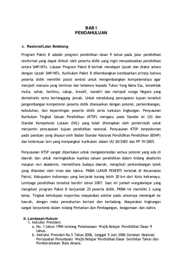 Kurikulum Program Kesetaraan