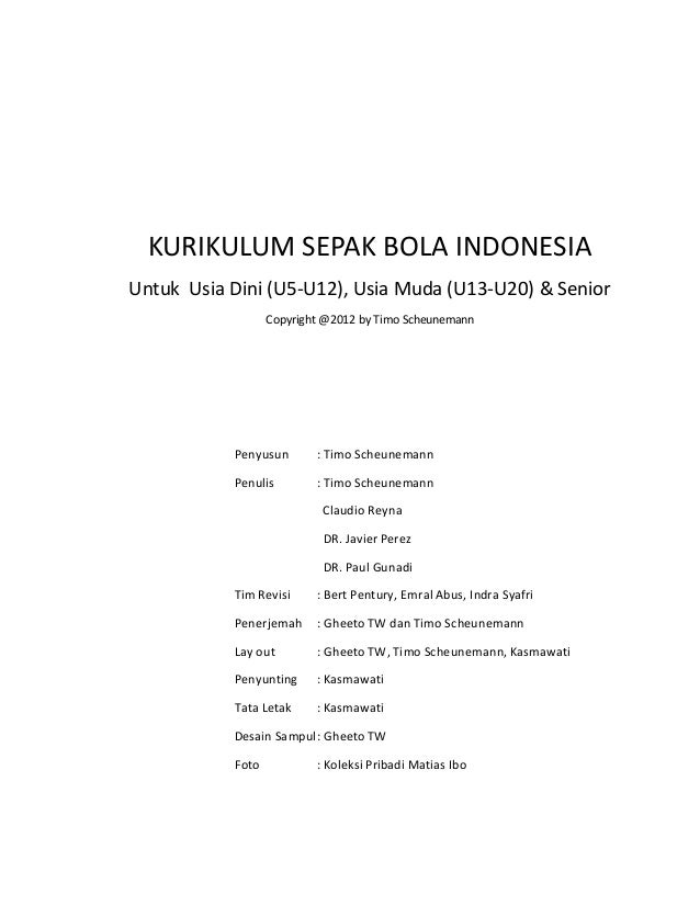 Kurikulum Sepak Bola Indonesia Part1