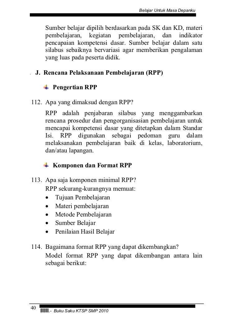 Kurikulum tingkat satuan pendidikan (ktsp) smp