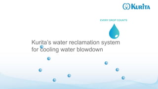 efficiency for industry
Kurita’s water reclamation system
for cooling water blowdown
 