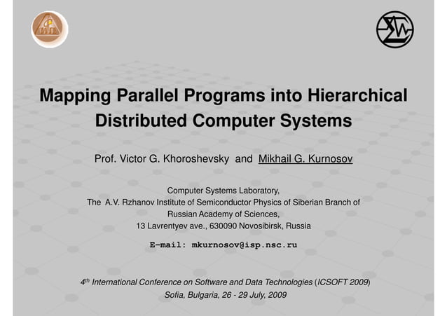 Mapping Parallel Programs into Hierarchical Distributed Computer ...