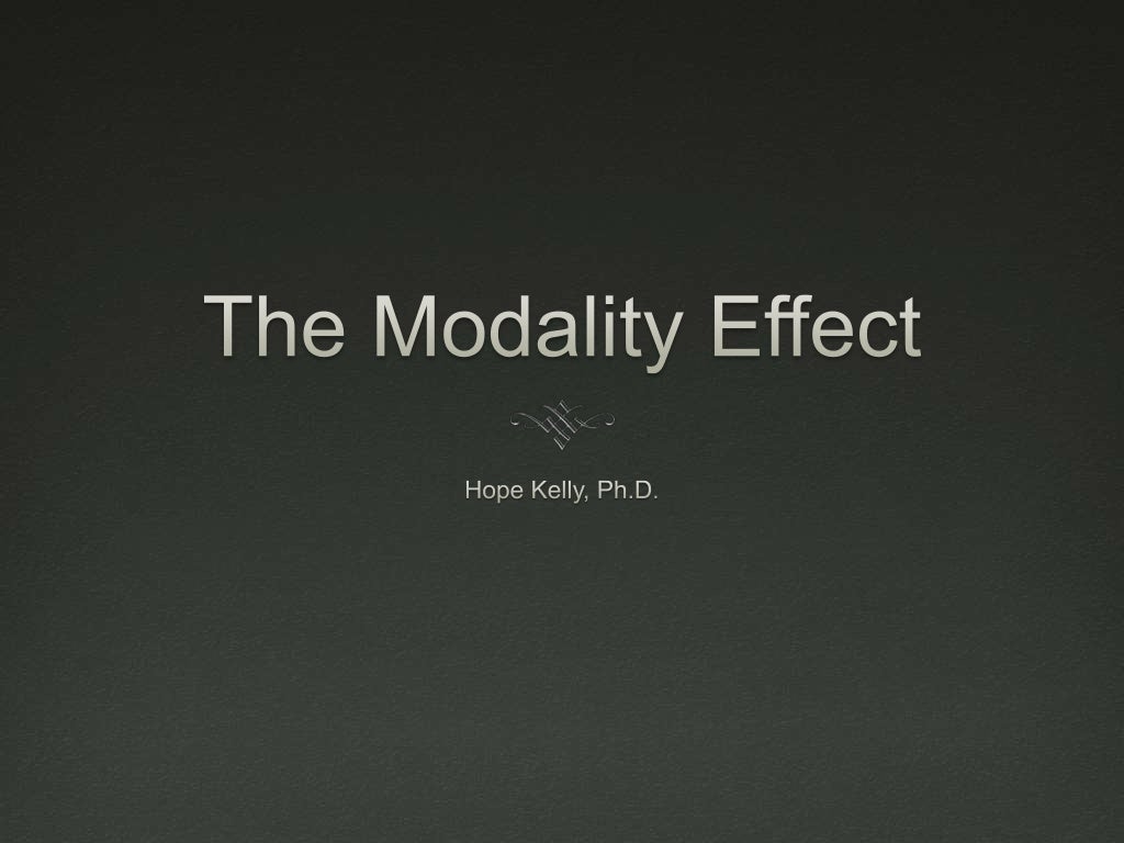 The modality effect