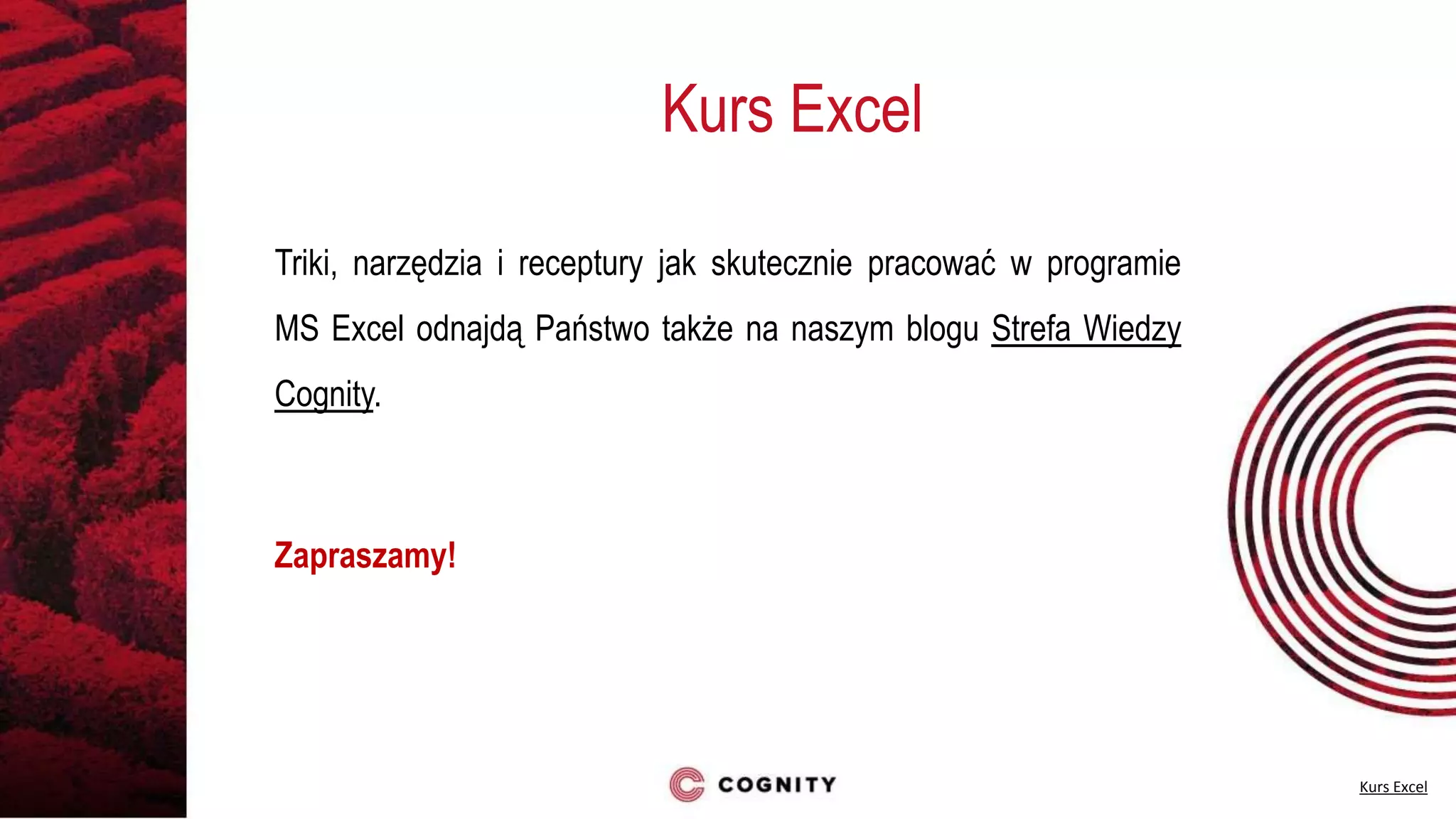 Kurs Excel - funkcje logiczne matematyczne | PPTX