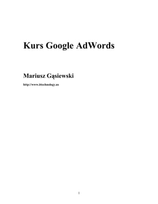 Kurs Google Adwords