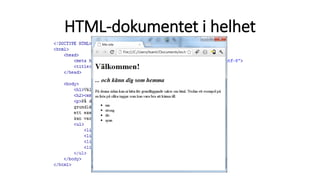 HTML-dokumentet i helhet
 