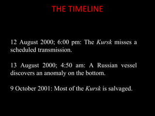 Why Did The submarine Kursk Sink? What went wrong? | PPT
