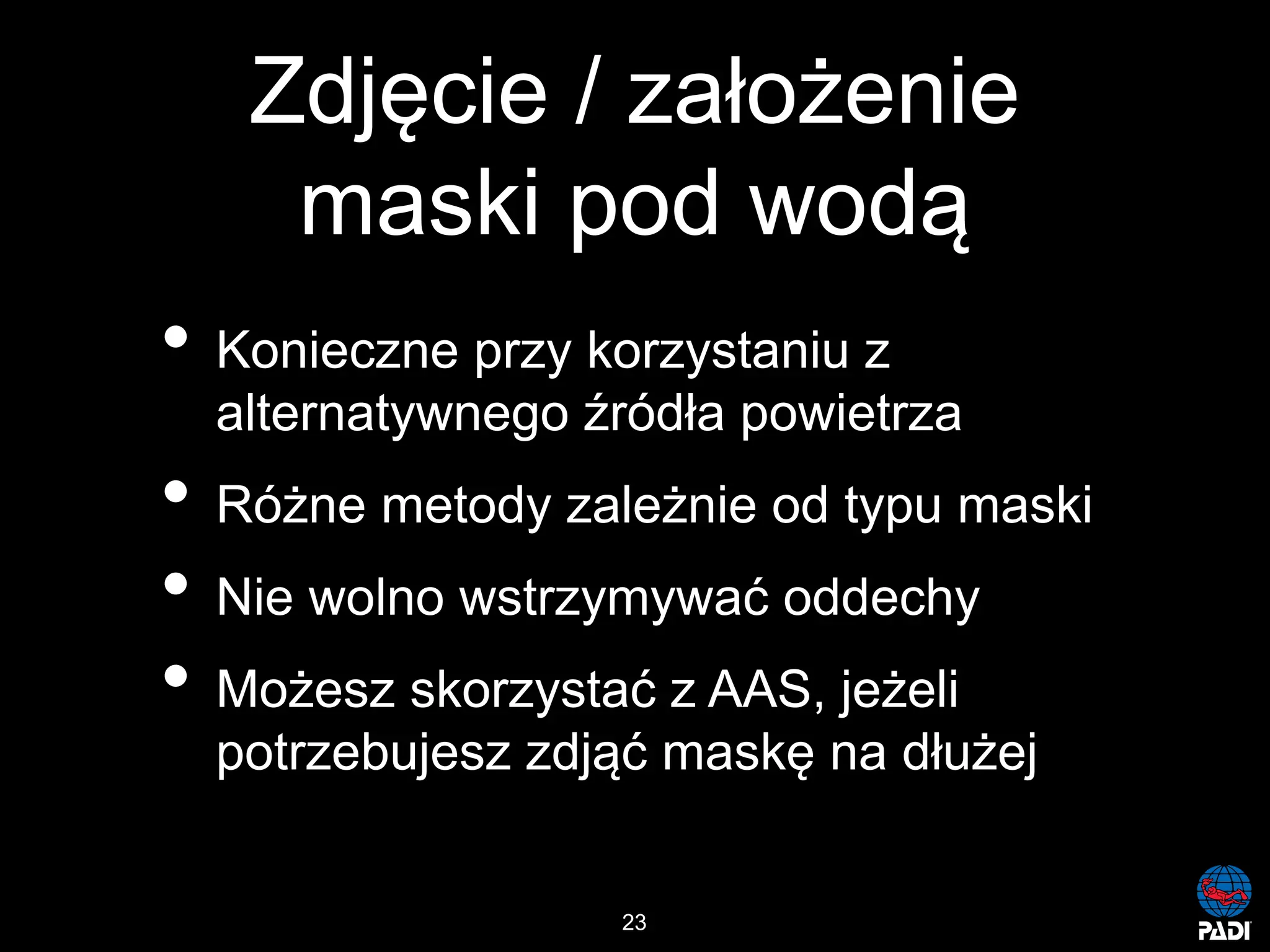 Kurs nurkowy maska pelno twarzowa prezentacja p