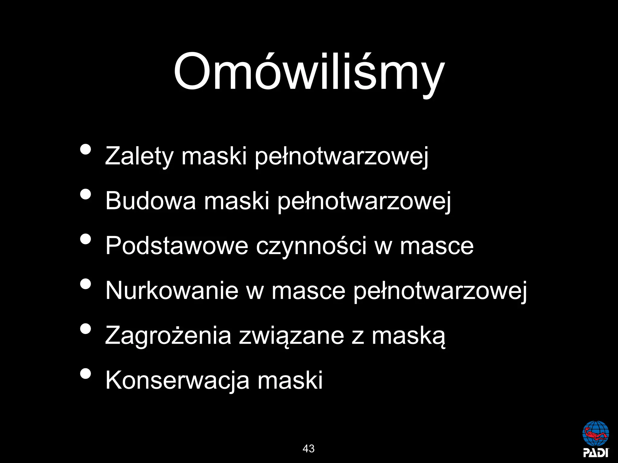 Kurs nurkowy maska pelno twarzowa prezentacja p