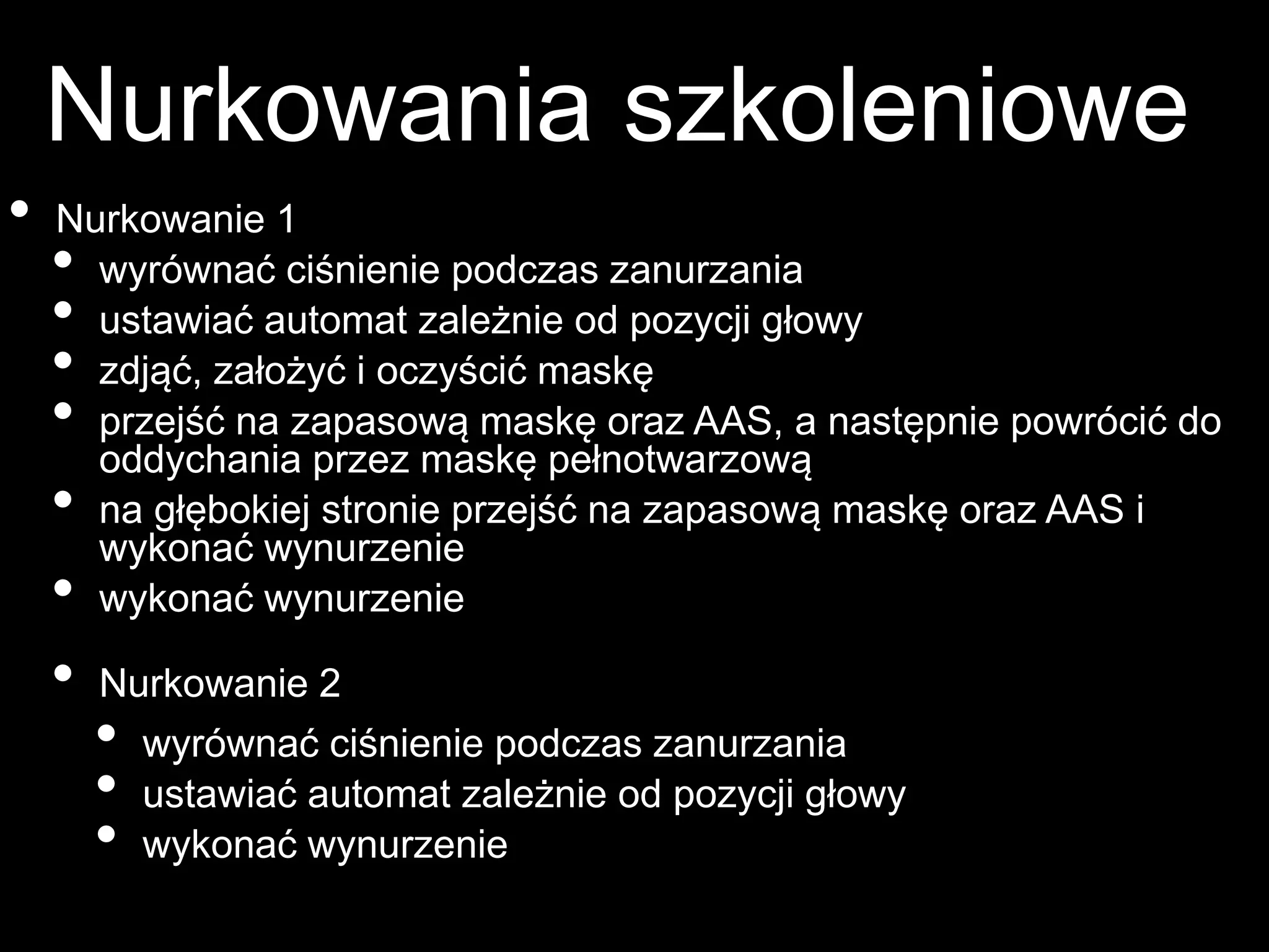 Kurs nurkowy maska pelno twarzowa prezentacja p