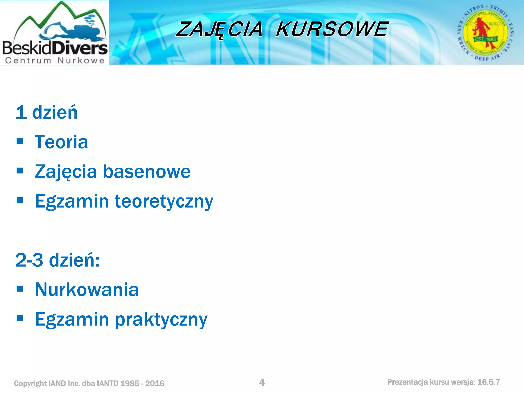 Kurs nurkowy rescue prezentacja beskid divers