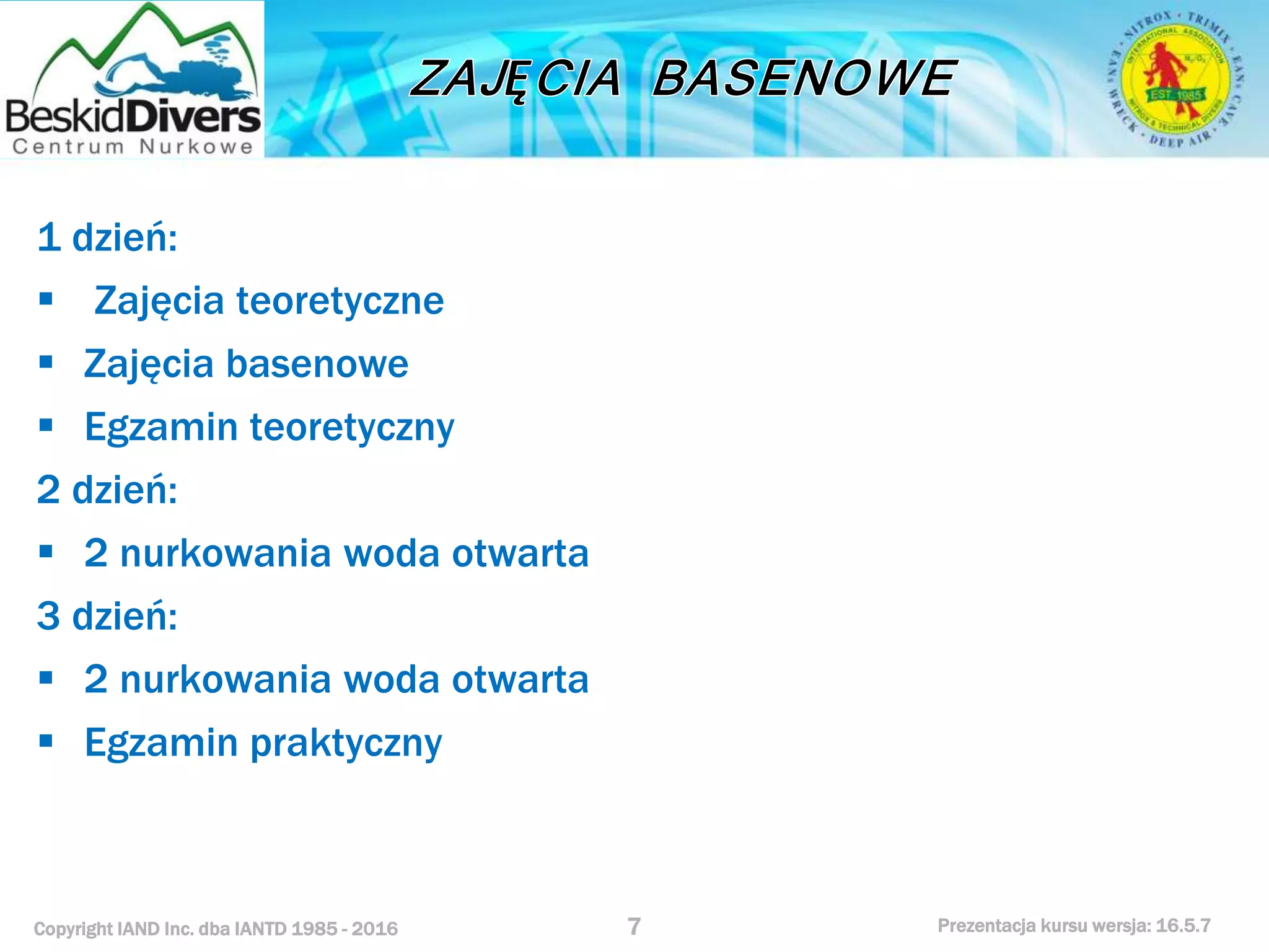 Kurs nurkowy rescue prezentacja beskid divers