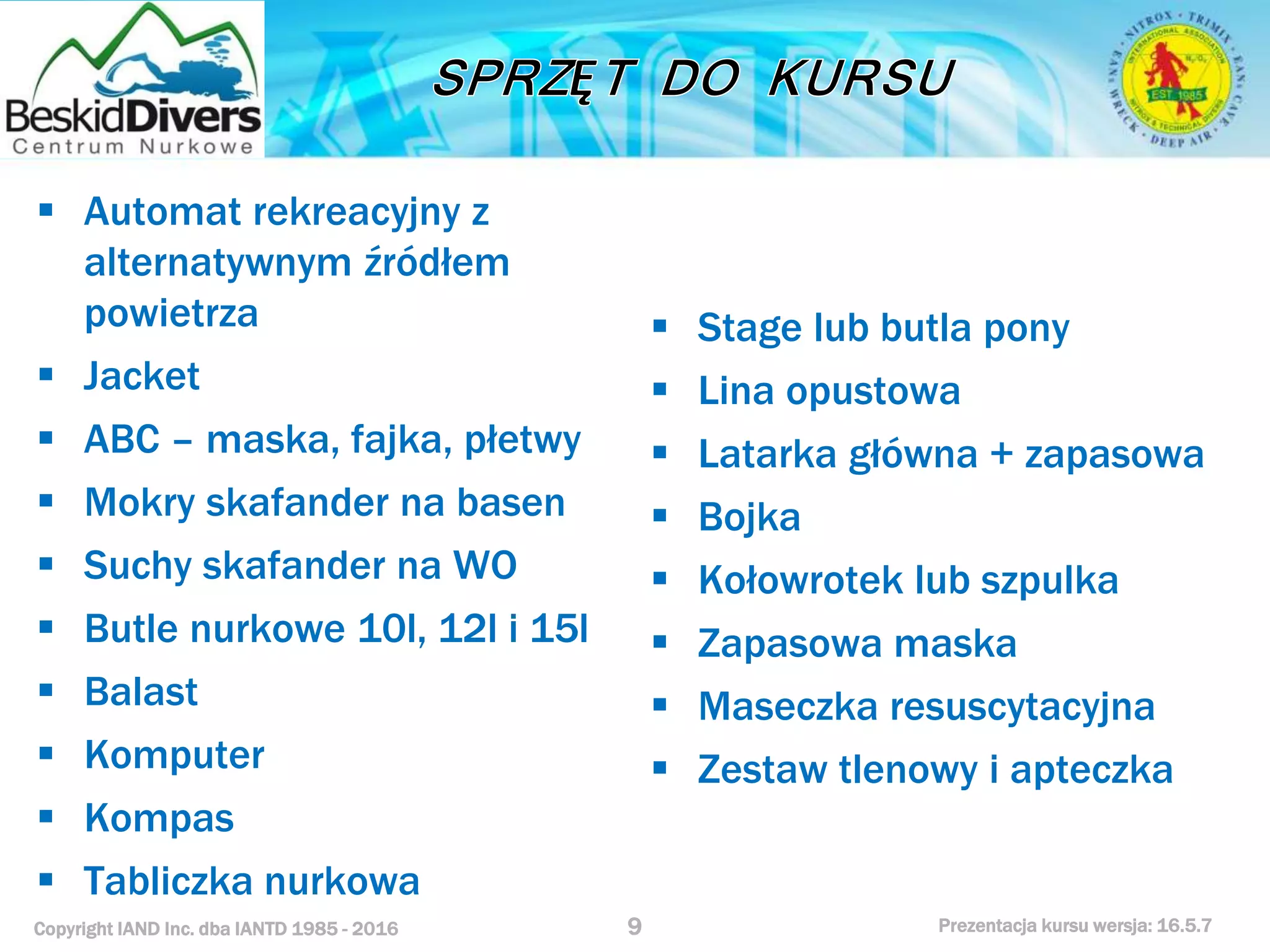 Kurs nurkowy rescue prezentacja beskid divers