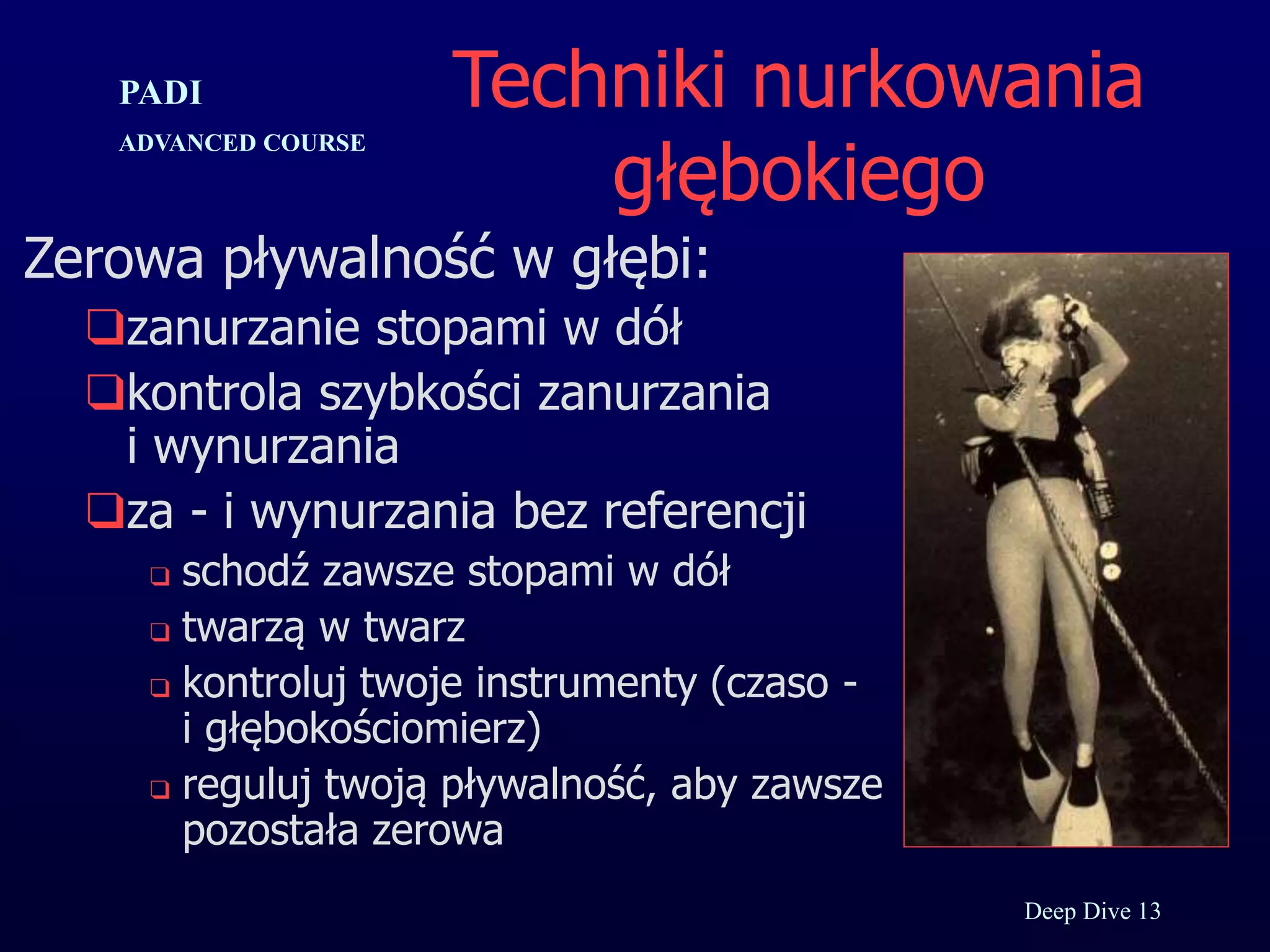 Kurs nurkowy specjalizacja deep prezentacja p.