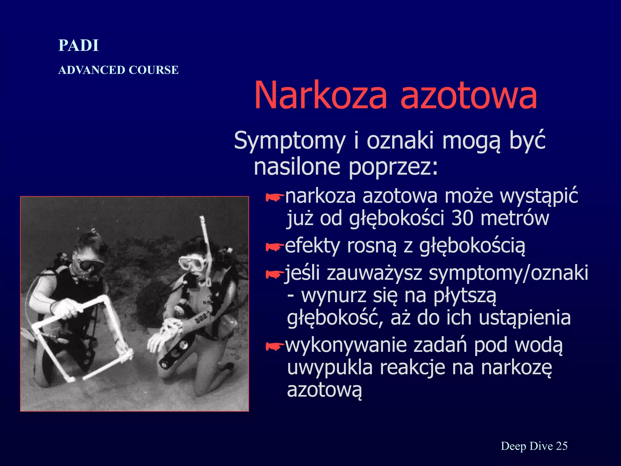Kurs nurkowy specjalizacja deep prezentacja p.
