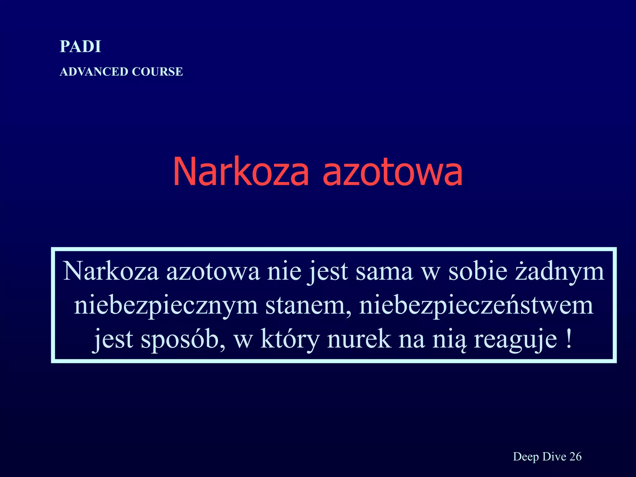 Kurs nurkowy specjalizacja deep prezentacja p.