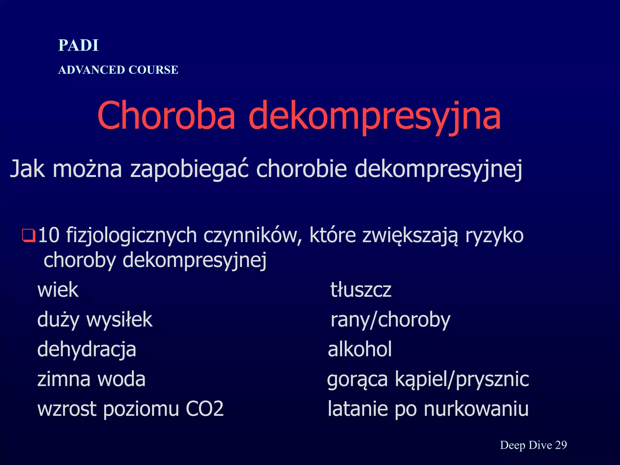 Kurs nurkowy specjalizacja deep prezentacja p.