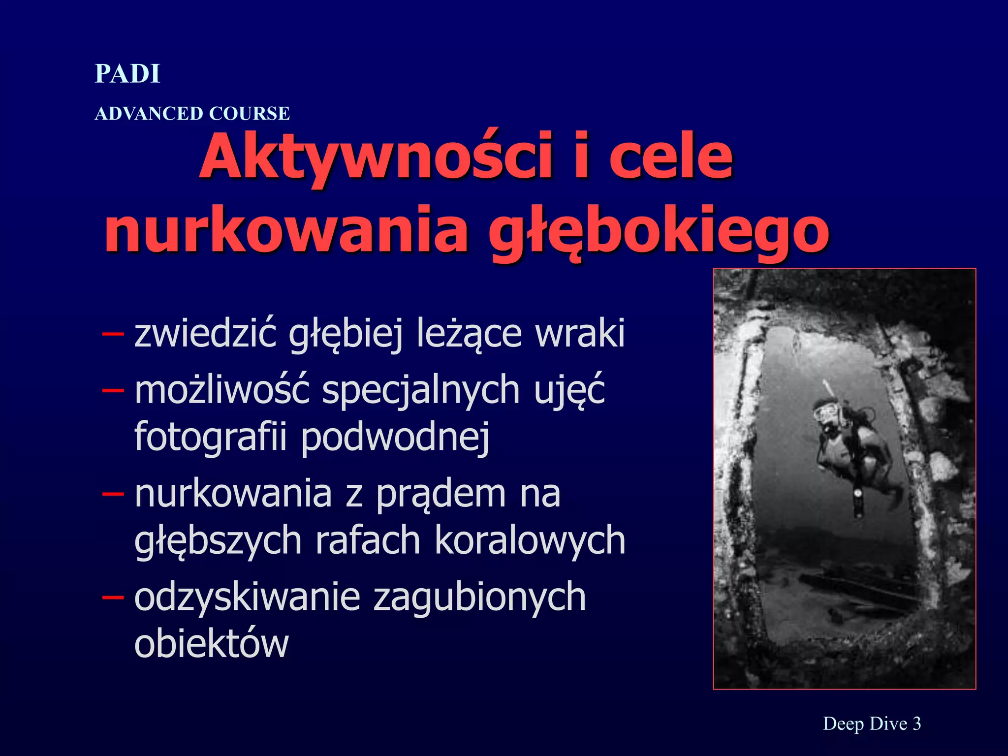 Kurs nurkowy specjalizacja deep prezentacja p.