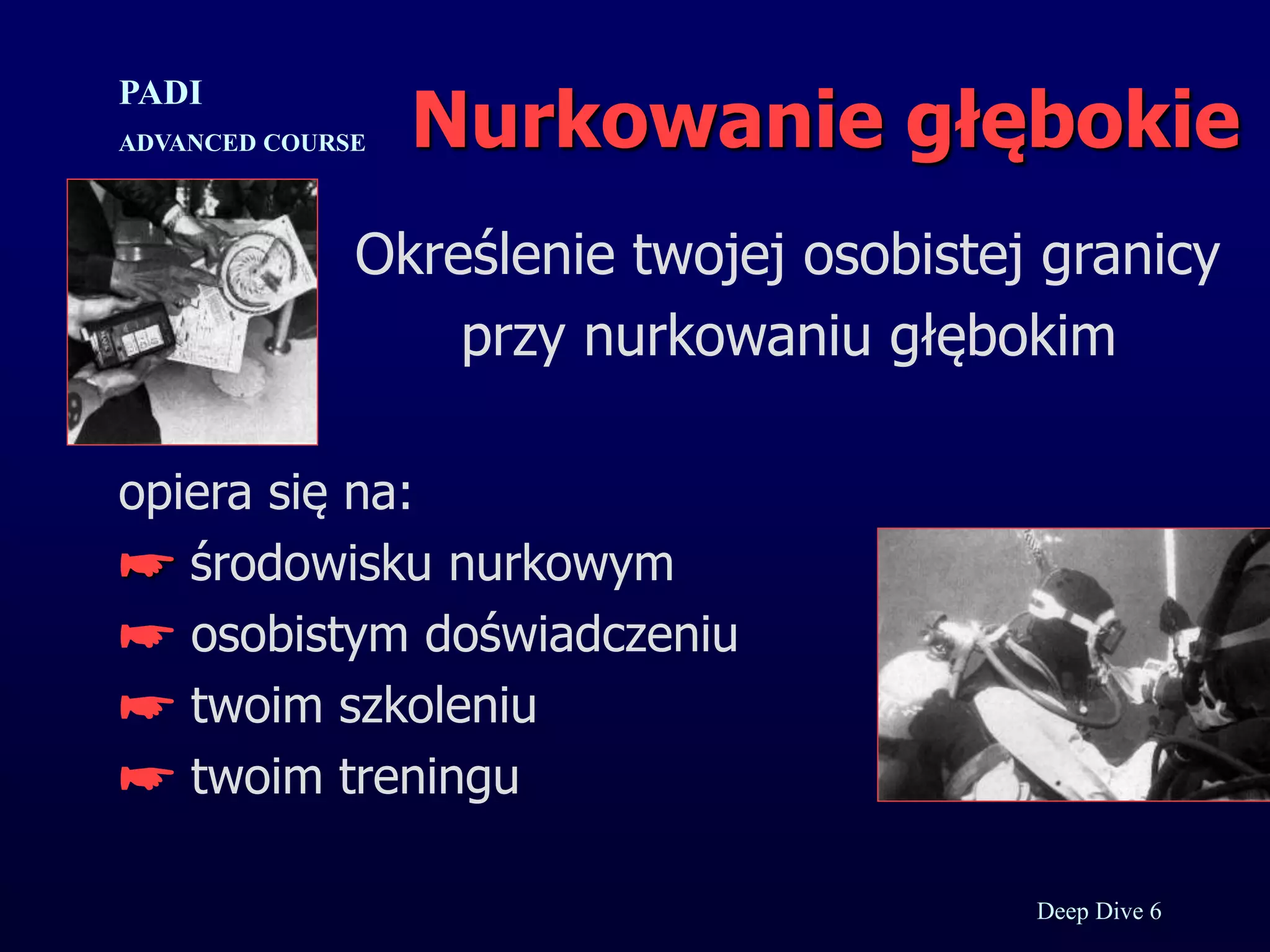 Kurs nurkowy specjalizacja deep prezentacja p.