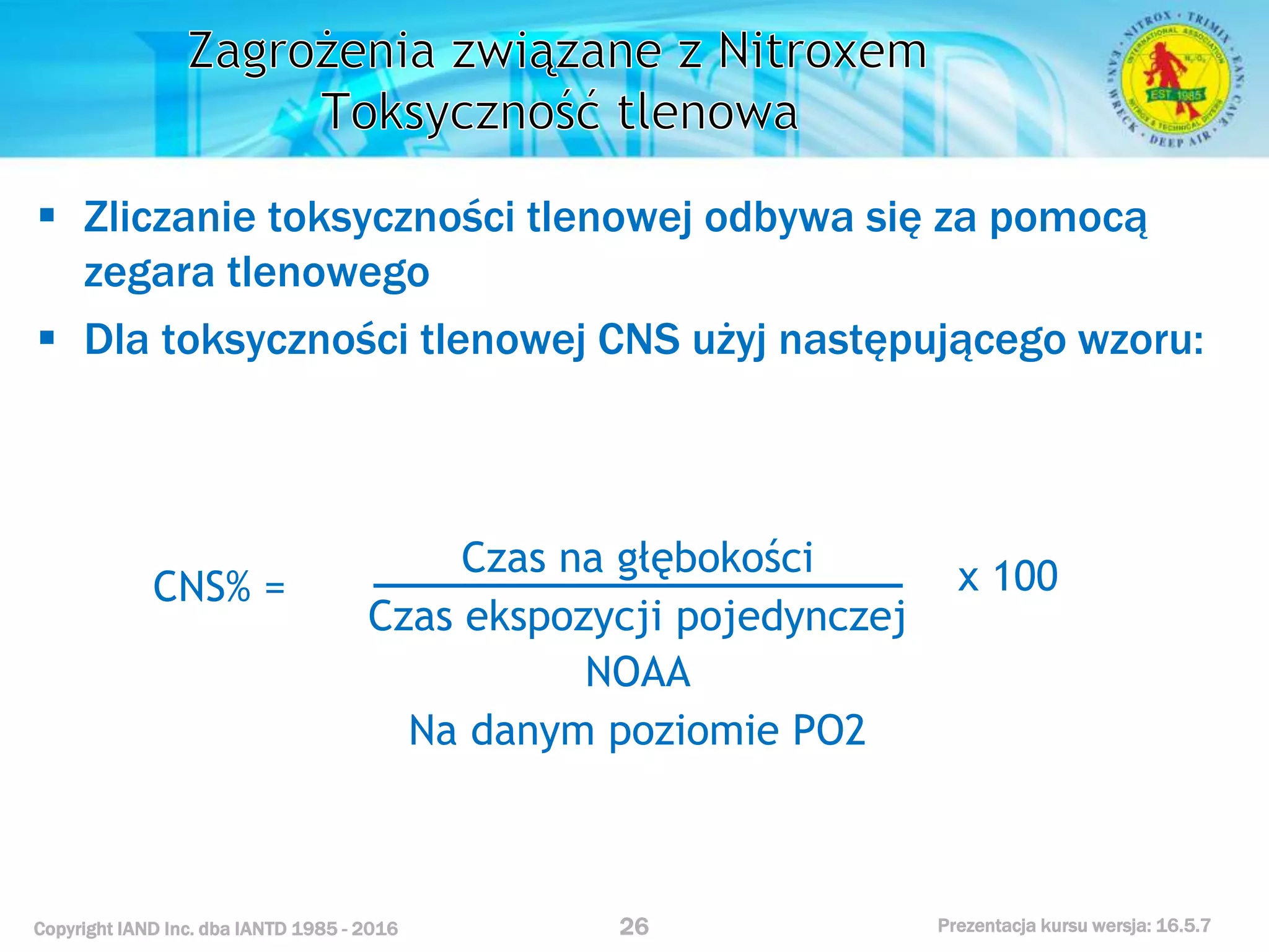 Kurs nurkowy specjalizacja nitrox prezentacja iantd