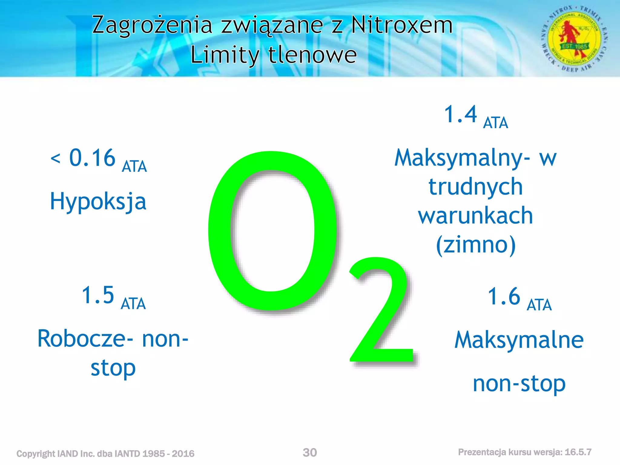Kurs nurkowy specjalizacja nitrox prezentacja iantd