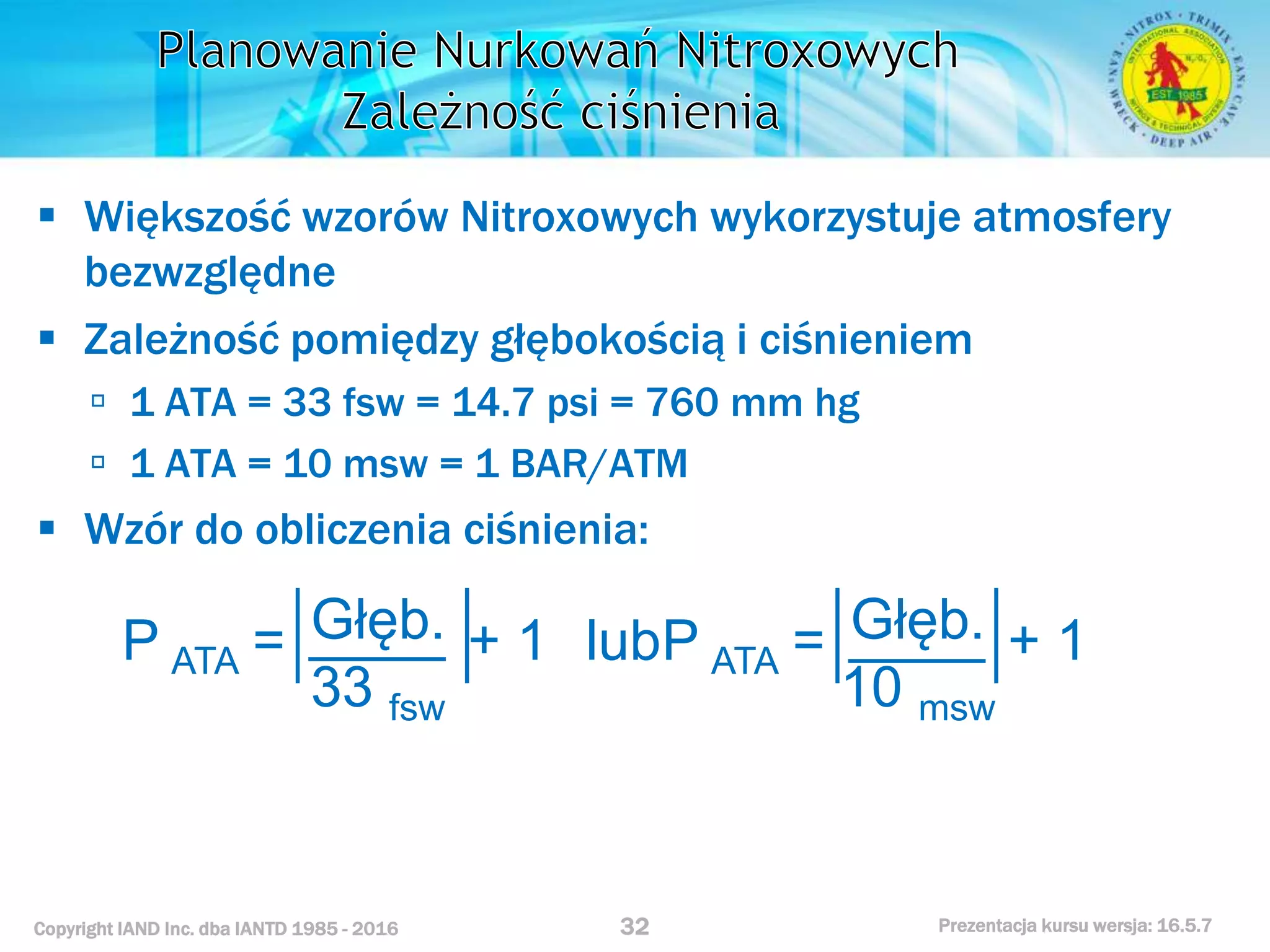 Kurs nurkowy specjalizacja nitrox prezentacja iantd