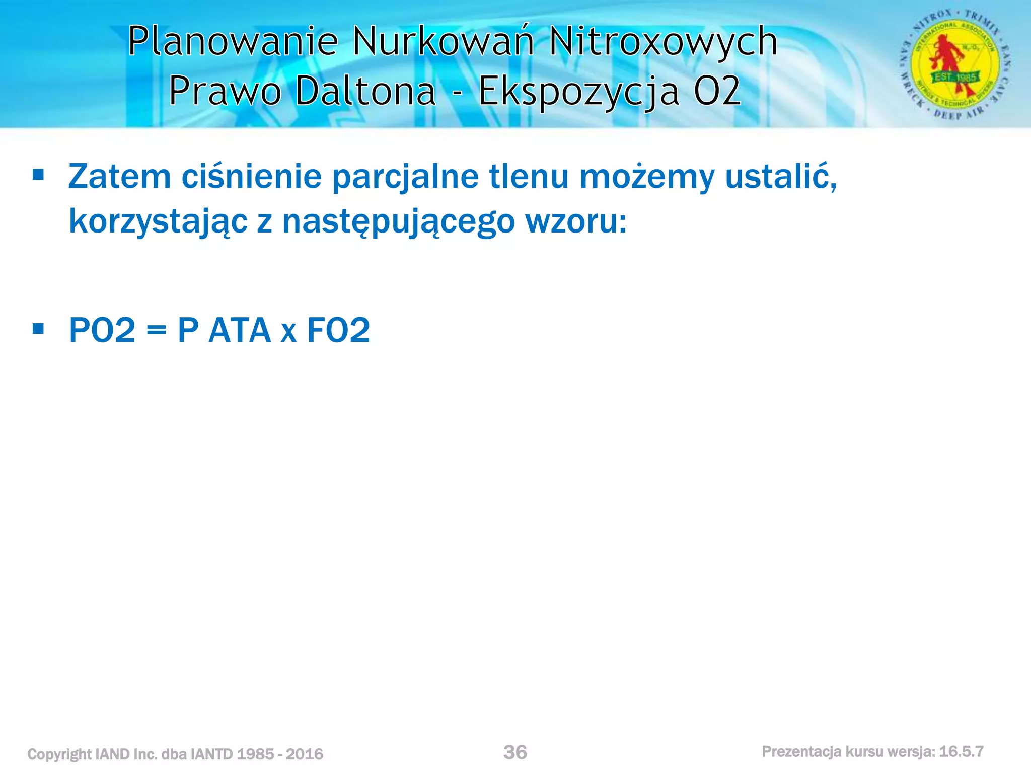 Kurs nurkowy specjalizacja nitrox prezentacja iantd