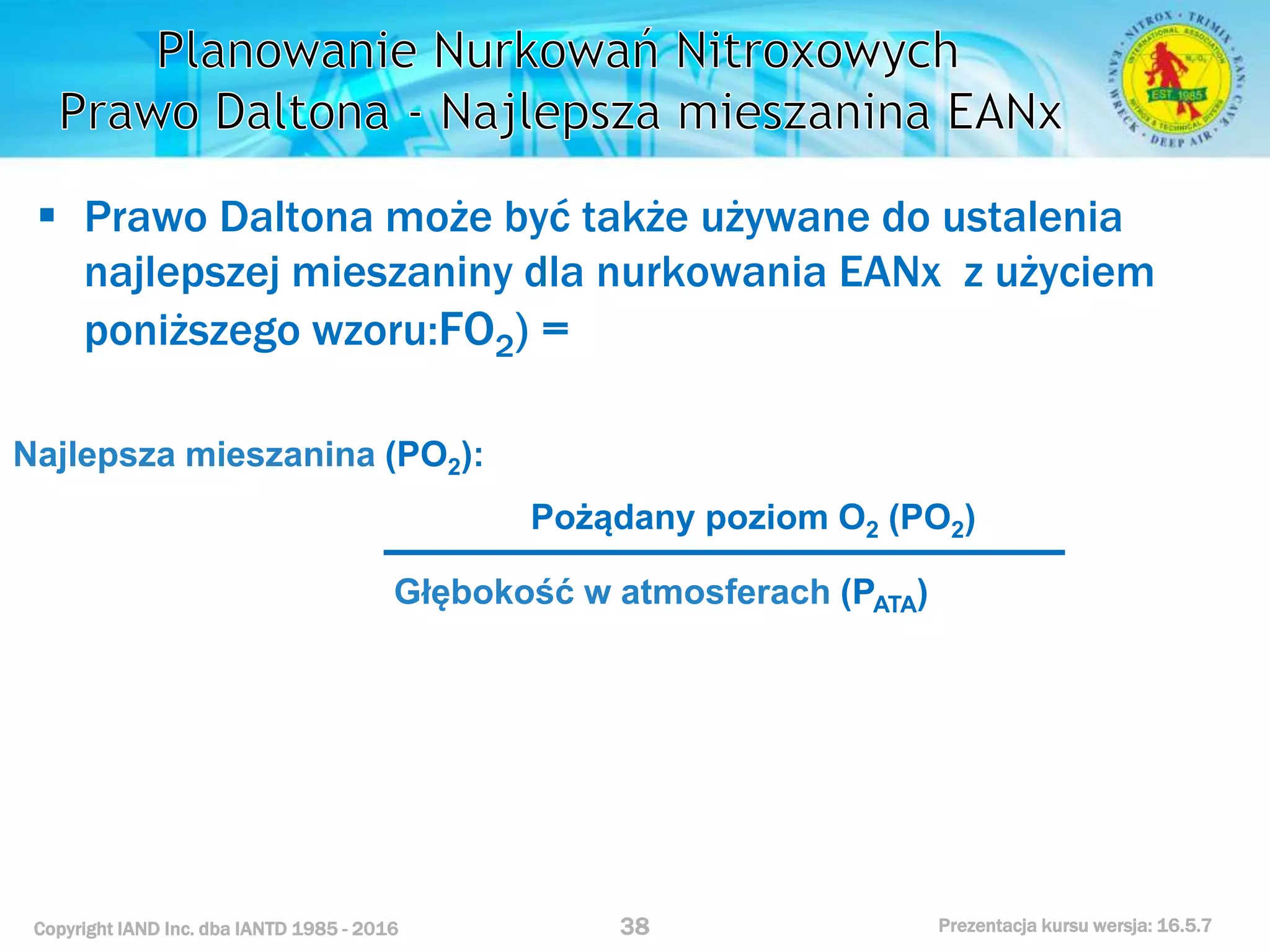 Kurs nurkowy specjalizacja nitrox prezentacja iantd