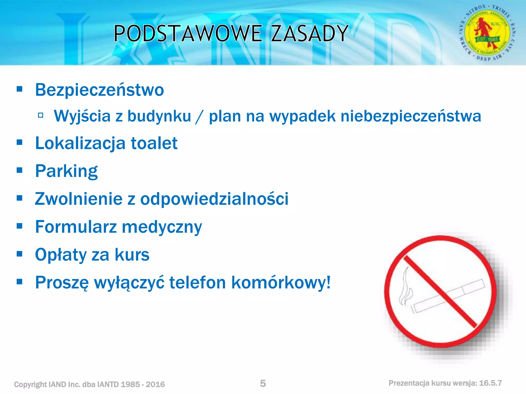 Kurs nurkowy specjalizacja nitrox prezentacja iantd