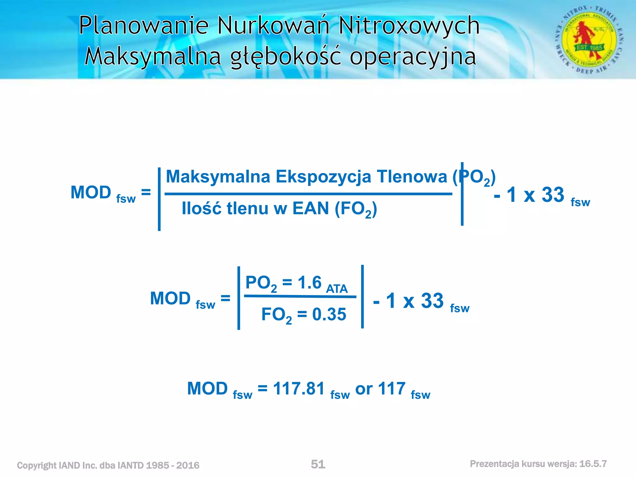 Kurs nurkowy specjalizacja nitrox prezentacja iantd