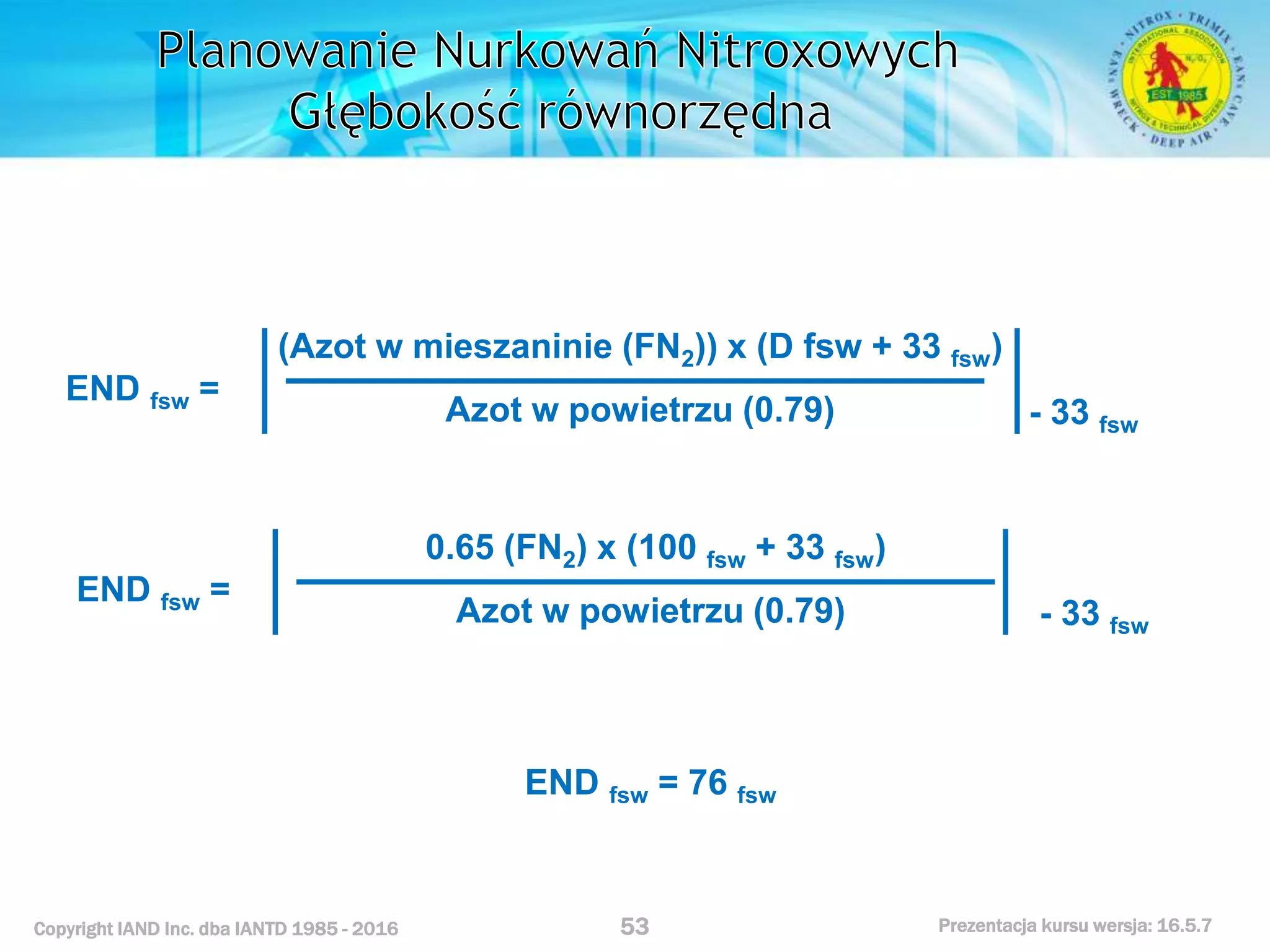 Kurs nurkowy specjalizacja nitrox prezentacja iantd