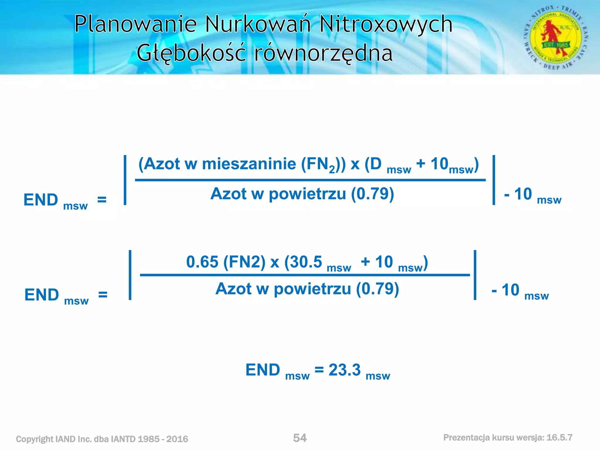 Kurs nurkowy specjalizacja nitrox prezentacja iantd