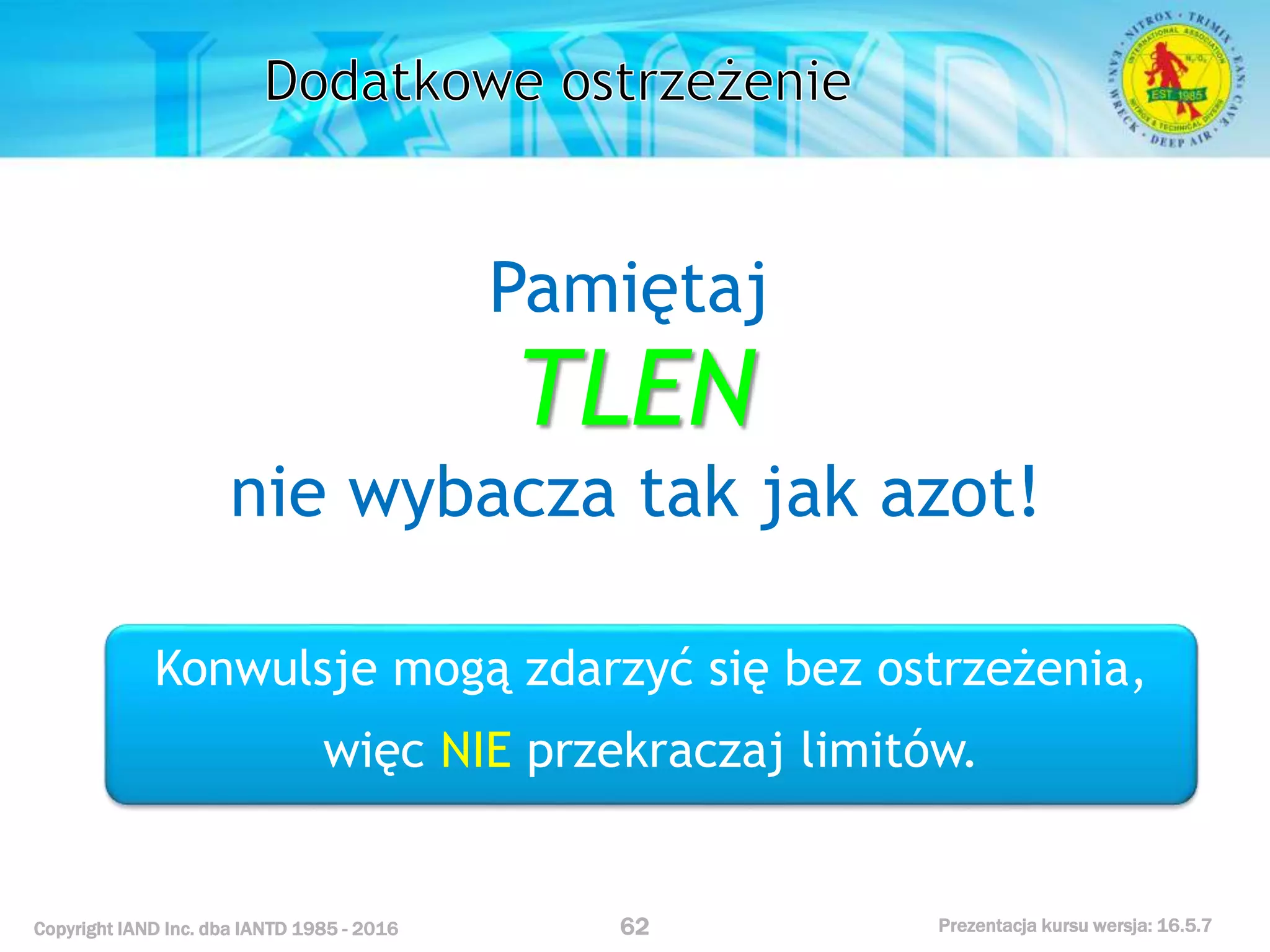 Kurs nurkowy specjalizacja nitrox prezentacja iantd