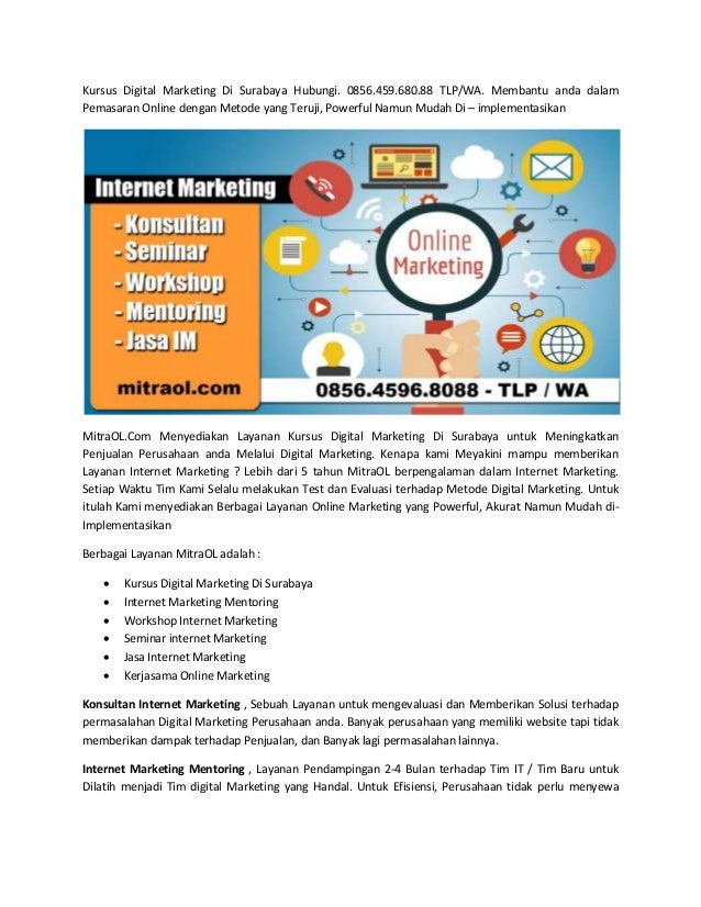 Kursus Digital Marketing Di Surabaya | 0856.4596.8088