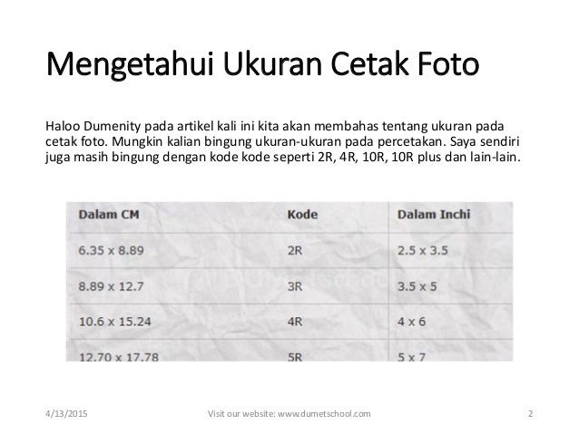 Kursus desain  grafis  mengetahui ukuran cetak  foto 